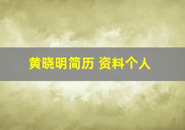 黄晓明简历 资料个人